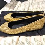 Sparkly Gold Glitter Rebecca Minkoff Ruched Ballet Flats 7.5 NIB Photo 4