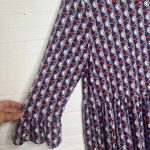 Bobeau Women's Geometric Print 3/4 Sleeve Babydoll Dress Size L Photo 2