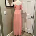 EXPRESS • Cold Shoulder High Low Light Pink Maxi Dress Holiday New Years Eve Photo 7