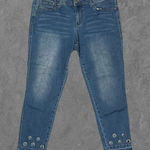 Hydraulic | Light Wash Mid Rise Denim Ankle Jeans with Holes Design & Fraying 8 Photo 0