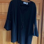 denim and company black shirt with flare sleeve and tie Size XL Photo 0
