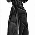 Entro Black Short Sleeve Jumpsuit Small Photo 0