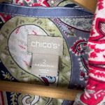 Chico's  Paisley Button Up Shirt Size 2 (12/14) Multicolor Lightweight Boho Office Photo 6