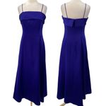 Alex Evenings Vintage 90s Satin Gown Floor Length Spaghetti Strap Purple Blue 8 Photo 2