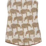 Anthropologie Lucky Brand Embroidered Elephant Print Tank Top Boho Tan Bead Tie Shirt XS Photo 6