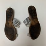 Bamboo Silver flower flat toe sandals with rhinestone trim Size 7 Photo 7