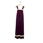 Velvet Lace Trim Maxi Dress Red Size 7 Holiday Christmas Size M Photo 1
