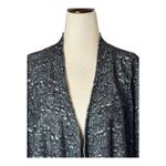 Eileen Fisher  Sweater Women 1X Black Gray Textured Knit Open Front Cardigan Photo 2