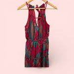 Jessica Simpson Cute bright tropical beach pool flowy boho tie neck halter dress or coverup maxi Photo 2