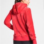 Athleta  Triumph velvet zip Hoodie in Double Cozy Karma Velour Hibiscus Red small Photo 2
