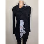 Lauren Moshi New. black floral stripe scarf. Retails $169 Photo 2