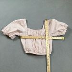 Copper Key  Cropped Top XS Womens Pink Puff Sleeve Square Neck Blouse Shirt Photo 2