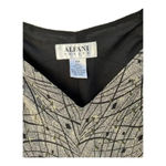 Alfani Petite 100% Silk Gold Black Green Sheath Fully Lined Dress Size 14P Photo 1