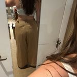 Abercrombie & Fitch Stylish Tan Wide-Leg Pants Photo 2