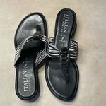 Italian Shoemakers  Striped Black and White Sandals. Size 11. Made in Italy‎ Photo 6