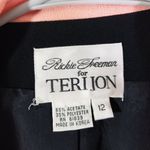 Vintage RICKIE FREEMAN FOR TERI JON Size 12 Black, Pink Blazer Jacket Black Photo 3