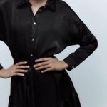 ZARA Black Pleated Dolman Sleeve Dress Photo 0