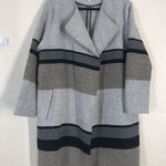CUPCAKES & CASHMERE Open Coat Striped Long Allesa Color‎ block neutral Gray Size L Photo 0