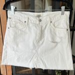 Citizens of Humanity  denim skirt white jean pockets high waisted beatnik raw hem Photo 6