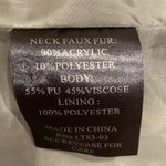 Love Token olive green vegan leather with faux fur removable collar moto jacket Size M Photo 9