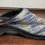 Sanita Mules Clogs Watercolor Starry Night Slip On Striped Blue Orange 9.5 Black Photo 1