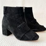 Steve Madden Steven  Shooter Black Suede Kilty Fringe Ankle Dress Boot 6.5 Photo 3