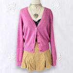 Talbots  Romantic Coquette Super Soft Pink Lambswool Angora Rabbit Hair Cardigan Photo 1