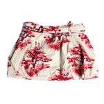 Farm Rio  Red and White Floral Bubble Skirt Size Medium Photo 3