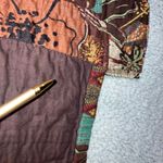 VTG Life Style Woman Floral Print Jacket Women 2X Button Front Patchwork Artsy Brown Photo 11