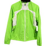 Brooks  Womens Running Jacket Green Hi Viz Reflective Windbreaker Vented Medium Photo 0