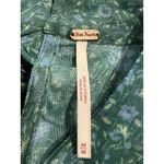 Free People  Floral Sheer Mock Neck Peplum Blouse Green Blue Size Medium Photo 4