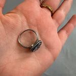 Sterling silver checkerboard cut ring Photo 3