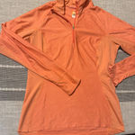 Lucy Tech Orange Textured Quarter Zip Pullover Athletic Shirt Women's Size L Size L Photo 0