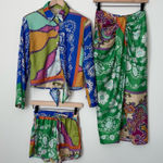 Silky Colorful Women's Skirt & Shorts 3‎ Pc Set Blue Size XS Photo 0