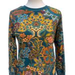 Sundance  Top Sz M Rosanne Thermal Blue Floral Waffle Knit Bohemian Cowgirl Photo 1