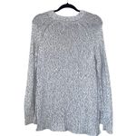 Aerie Light Gray Marled Chunky Knit Oversized Sweater Photo 8