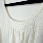 J.Crew  Women's 2X Cream Swiss Dot Short Sleeve Smocked Blouse Round‎ Neck Office Photo 2