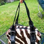Zebra Hide and Leather Purse White Photo 2