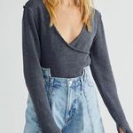 Free People Like a Boss Surplice Faux Wrap Long Sleeve Top Photo 1