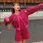 ZARA PLAID KNIT Sleeveless Mini A-Line Dress w/ Round Neckline Size S Pink NEW Photo 4