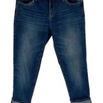 Gap Womens Floral Embroidered Hem Straight Cuff Cropped Jeans Blue Size 8R Photo 0