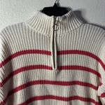 st. john's bay  Ivory and Red Stripes Crew Neck Long Sleeve Sweater S Photo 3