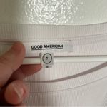 Good American  Long Sleeve Cropped Crewneck Top White Photo 13