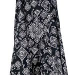 Coldwater Creek Black Abstract Flowy Cotton Maxi Skirt Sz L Cottagecore Prairie Photo 0