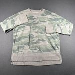 Time Tru Camouflage Sweatshirt Womens S Crew Long Sleeve Casual Pullover Top Green Photo 0