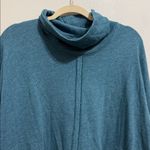 J.Jill Pure Jill Teal Blue Oversized Boho Mockneck Tunic Poncho Top Size Small Photo 3