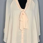 Forever 21 Forever Sheer Button Up Shirt Womens Size Medium Pink Sleeveless Flowy Photo 0