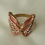 Pink Rhinestone Butterfly Ring Size 7.5 Photo 0