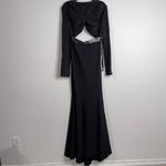 Safiyaa BLACK Cutout Beaded Belt Gown with Gun Metal, Size FR42 US10 NWT $2,615 Photo 7