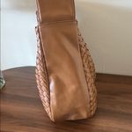 Tan Faux Leather Woven Shoulder Bag | Boho Minimalist Hobo Purse Photo 2